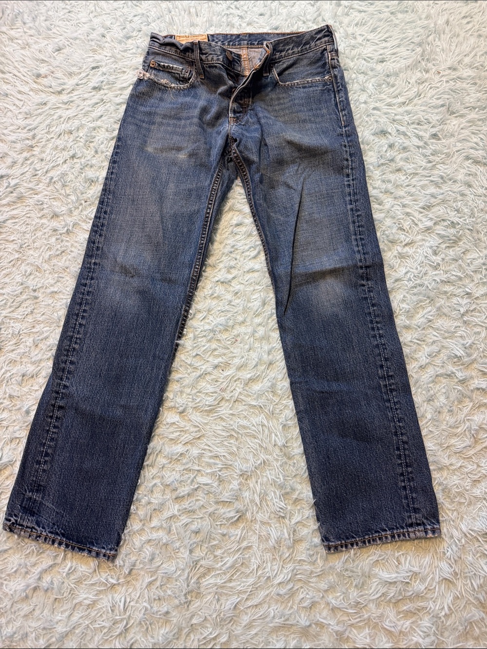 Hollister button fly slim straight Men’s Faded Blue Jeans 30x30